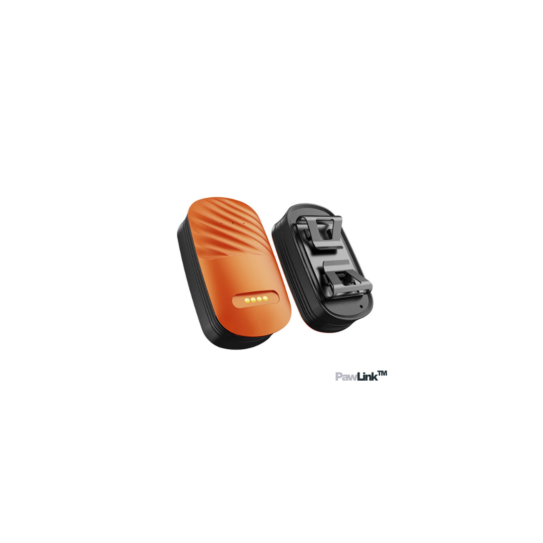 Orange and black device on a white background