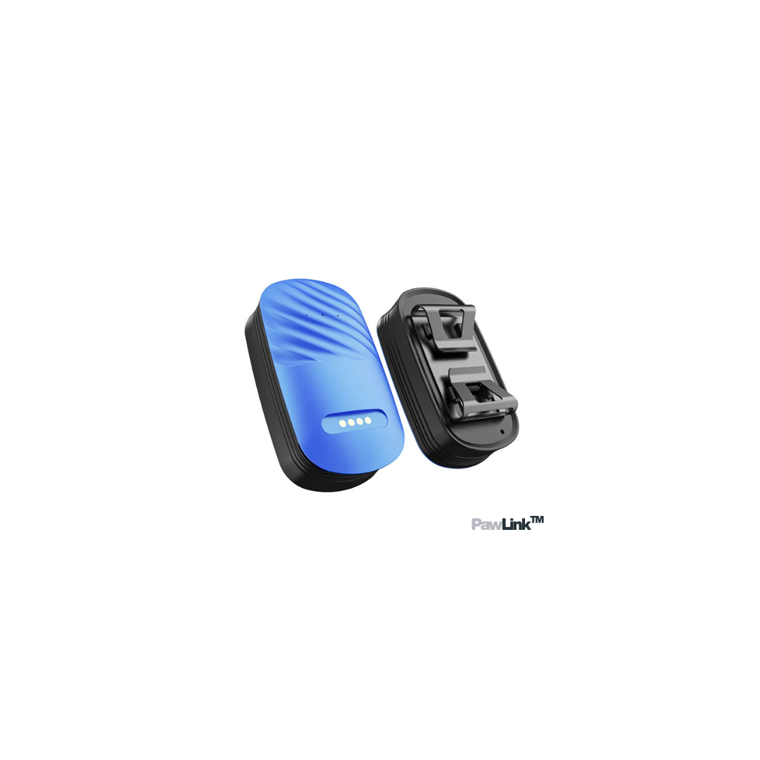 Blue and black electronic device on a white background